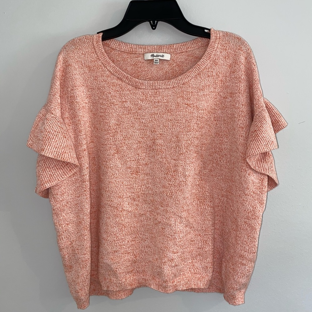 Madewell short sleeve shirt with ruffles